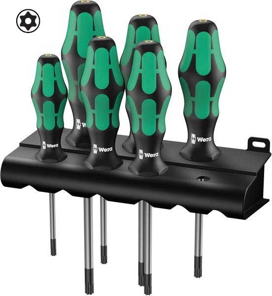 Mejselsats Torx 6 st Wera centrumspets