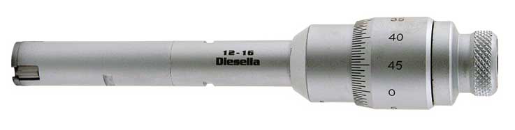 Trepunktsmikrometer 010-12 mm Diesella utan kontrollring