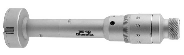 Trepunktsmikrometer 035-40 mm Diesella utan kontrollring