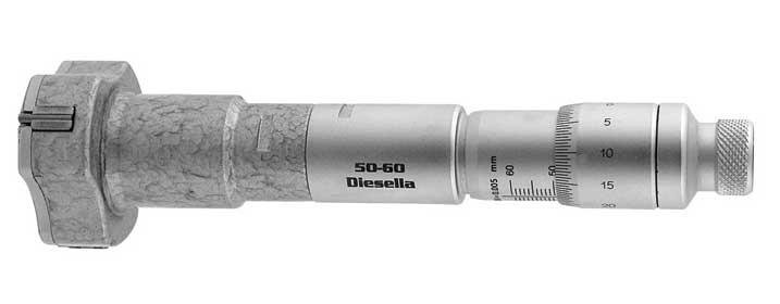 Trepunktsmikrometer 060-70 mm Diesella utan kontrollring