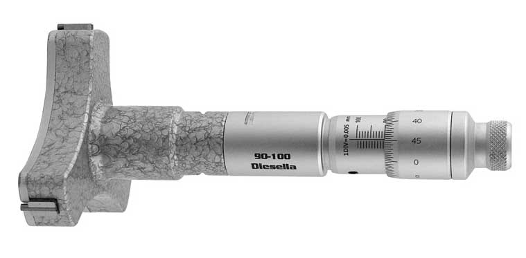 Trepunktsmikrometer 090-100 mm Diesella utan kontrollring
