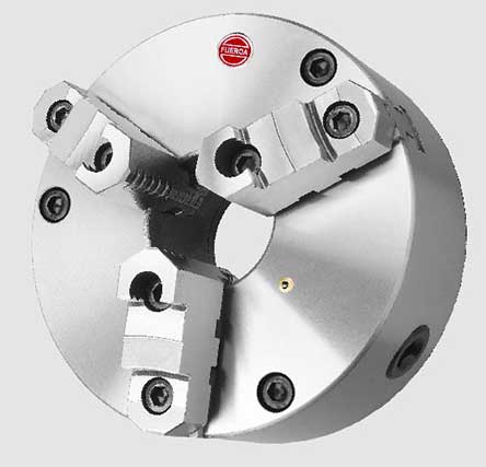 Svarvchuck 3-backs 160 mm Fuerda vändbara backar