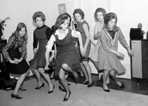 Debutants doing the twist, 1962, Greeting Card