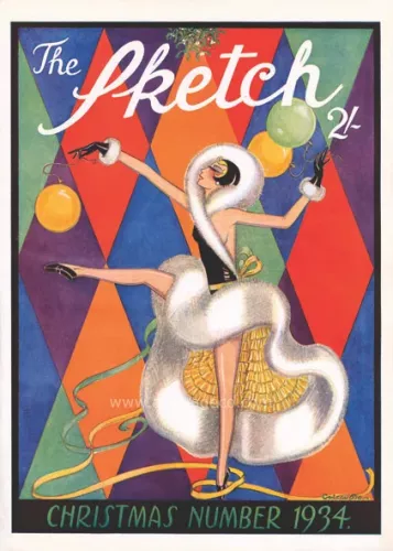 The Sketch Magazine Christmas Cover, 1934, Greeting Card