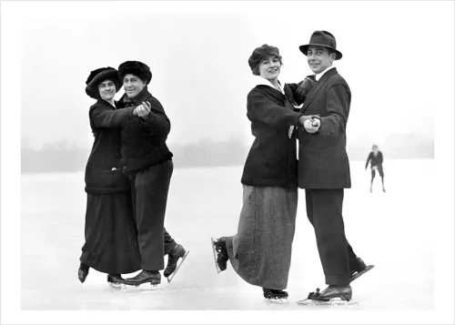 Dancing on Ice, Christmas 1929, Greeting Card
