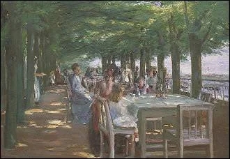 Terrace of the Restaurant Jacob/Max Liebermann, Greeting Card