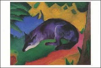 Fox (Blue Black Fox), Franz Marc, Greeting Card