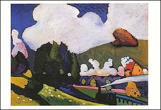 Landscape near Murnau with Locomotive, Wassily Kandinsky, Greeting Card