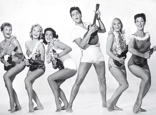 Elvis singing with women, Dubbelvikt Kort