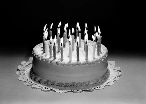 Birthday cake with candles, Dubbelvikt Kort