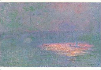 Waterloo-Bridge, London, at Sunset (1904), Claude Monet, Greeting Card