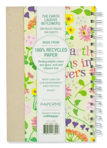The Earth Laughs In Flowers, Spiralbunden Anteckningsbok, 100 sidor
