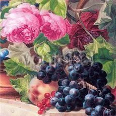 Still-life with Dark Grapes (Detail) (1838), Greeting Card