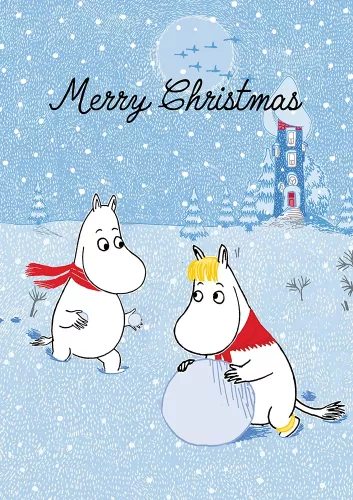 Moomin Merry Christmas snowball, Greeting Card
