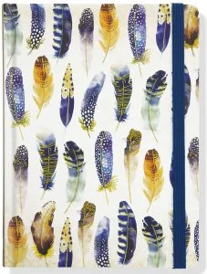 Watercolor Feathers, Mid-Size Journal