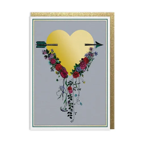 Gold Heart Greeting Card (A6)