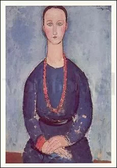 Woman with Red Necklace, 1919, Postcard
