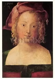 Portrait of a Girl with a Red Beret, Postcard