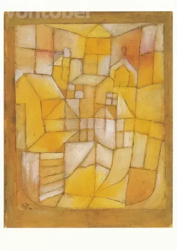 Windows and Roofs (Yellow-Red), Postcard