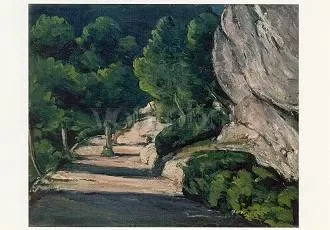 Landscape. Road in Rocky Woodlands, 1870/71, Postcard