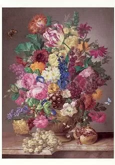Still-life with White Grapes, 1838, Postcard