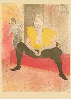La clownesse assise (Mlle CHa-U-Kao), 1896, Postcard