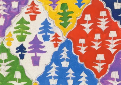 Christmas Tree Design (American school). 20th cent., Postcard
