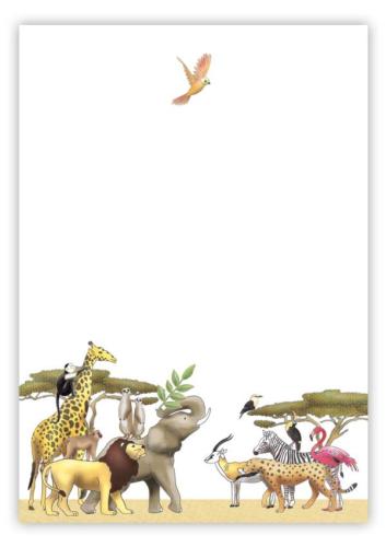 African Animals, Slant Note Block, Quire Stationary