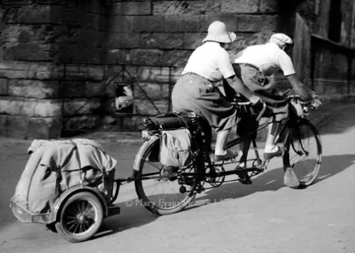 Old couple on tandem, Greeting card