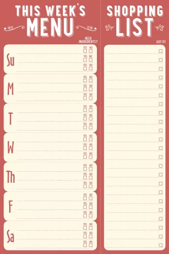This week's menu, Notepad