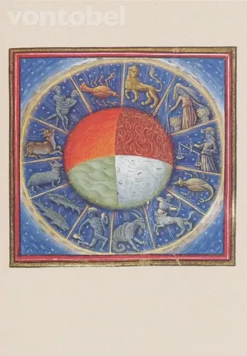 The Four Elements with the Twelve Signs of the Zodiac (1445-50), Greeting Card