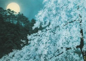 Cherry Blossoms in the Moon-Light, 1982, Postcard