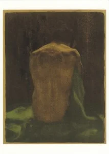 Nude  From the Back With Green Cloth, Postcard
