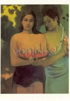 Two Tahitian Women, Postcard
