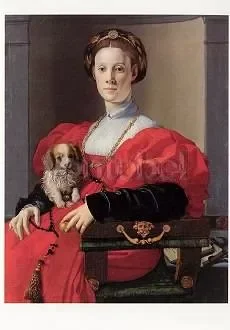 Portrait of a Lady in Red , c. 1540, Postcard