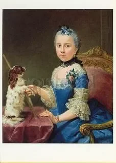 Portrait of Marie de Holzhausen, c. 1758, Postcard