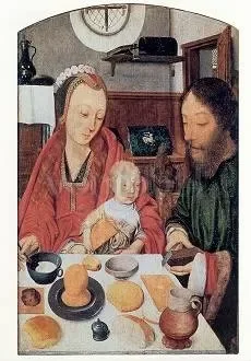 The Holy Family at the table, Postcard