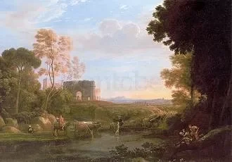 Pastoral Landscape with the Arch of Constantine, Postcard