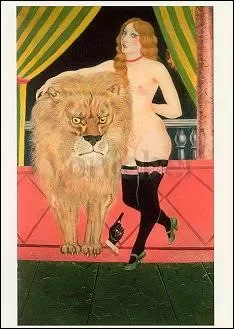 Trainer and Lion, 1930, Postcard
