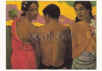 Three Tahitians, 1899, Postcard