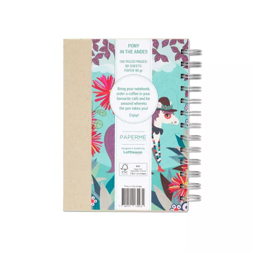 Pony In Andes, Spiralbunden Anteckningsbok, 80 sidor