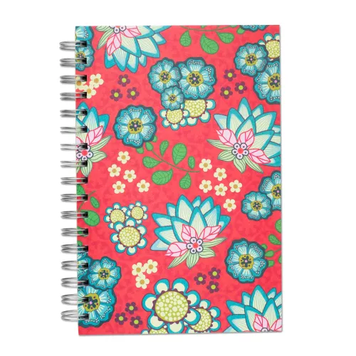 Red Lotus, Spiralbunden Anteckningsbok, 100 sidor
