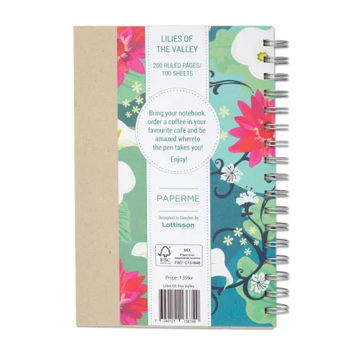 Lilies of the Valley, Spiralbunden Anteckningsbok, 100 sidor