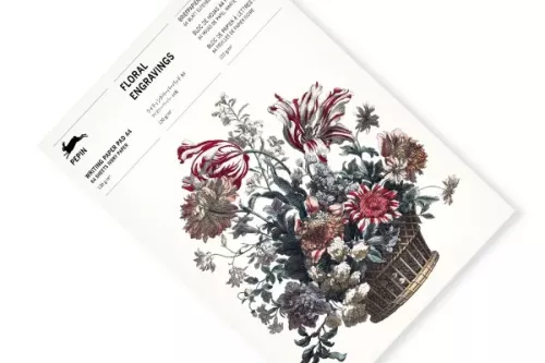 Floral Engravings, A4 Writing Paper&Notepad