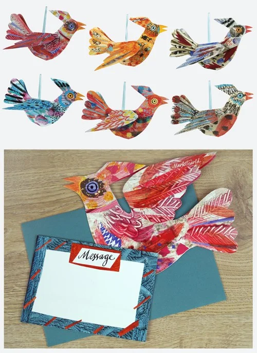 6 x Multicoloured  birds MH, Birdpack