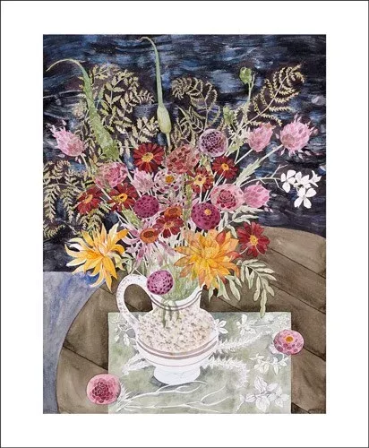 Late Summer Flowers, Watercolour Card