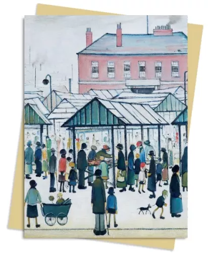 L.S. Lowry: Market Scene, Greeting Card