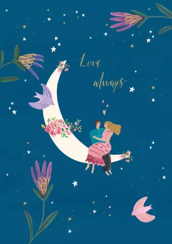Love Moon Greeting Card