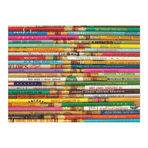 Phat Dog Vintage Pencils 1000 Piece Foil Stamped Puzzle