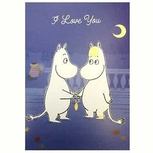 Moomins I Love You Moomintroll Snorkmaiden, Greeting card